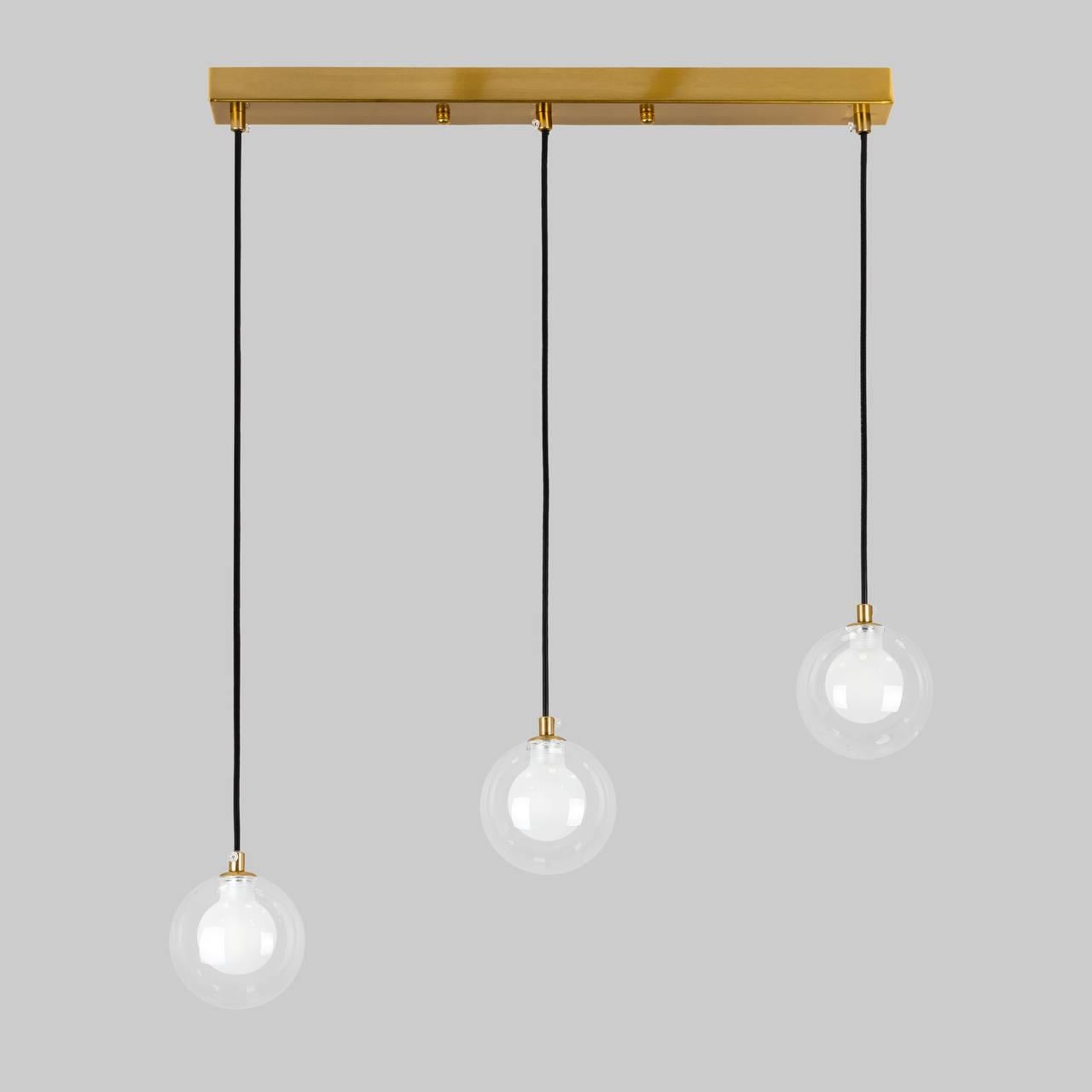 Люстра с двойными плафонами Бронзовый (61-P100F-3 BRZ+CLWH 500)