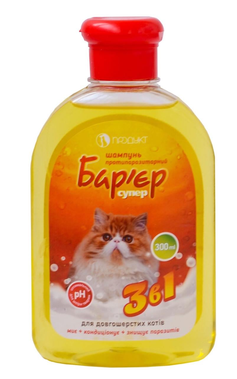 Шампунь від бліх та кліщів Продукт Бар'єр Супер для довгошерстих котів 300 мл (1773960904)