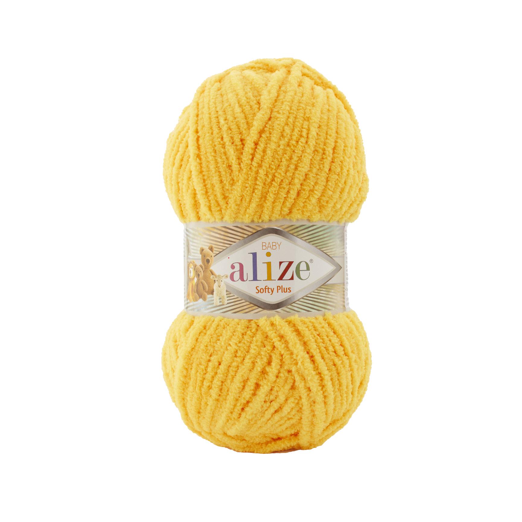 Пряжа Alize Softy Plus 216 желтый (2665) Пряжа Alize Softy Plus 216 желтый (2665)