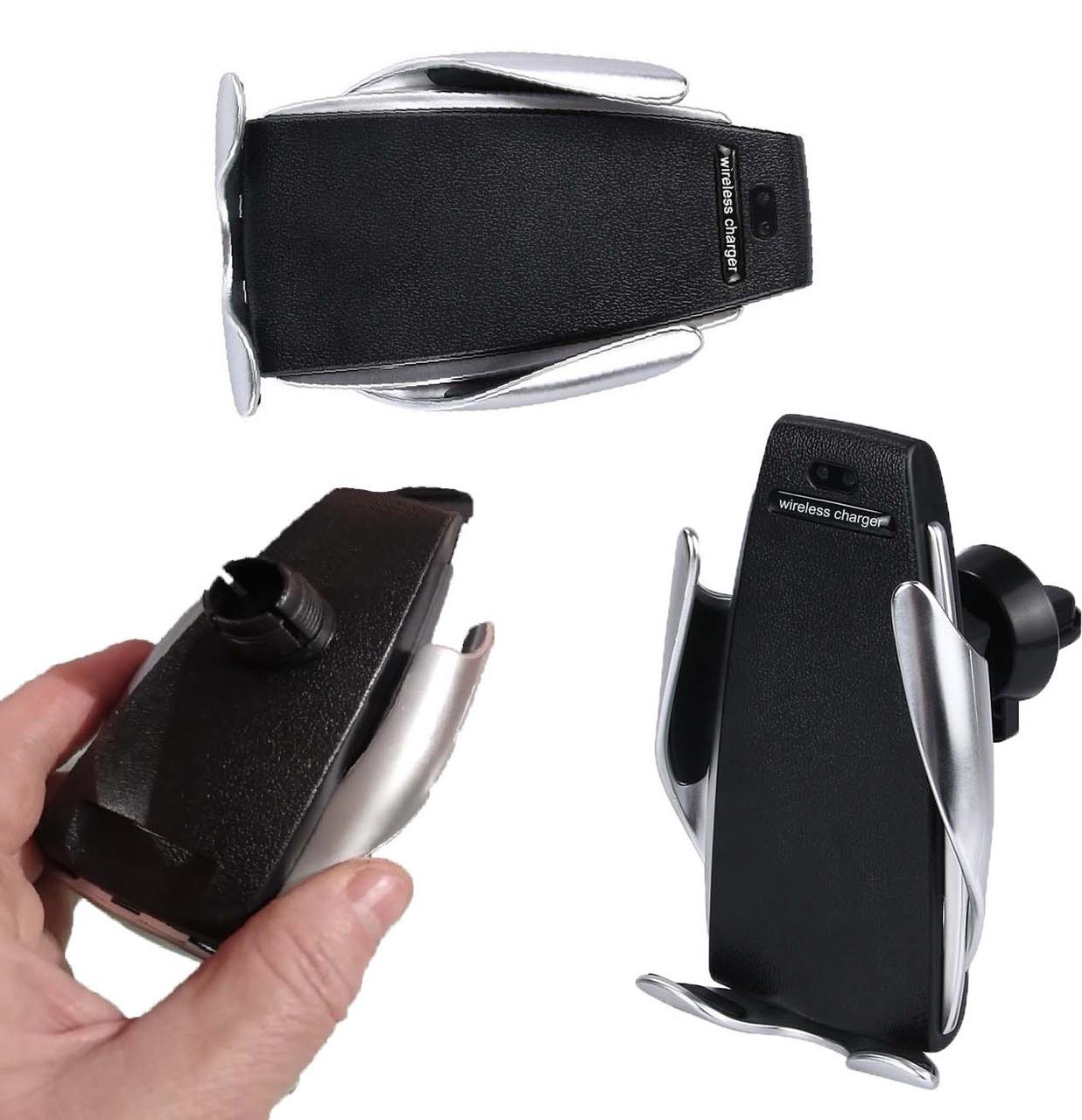 Автомобильный держатель телефона с беспроводной зарядкой Smart Sensor S5 Wireless Car Charger Silver - фото 5 Автомобильный держатель телефона с беспроводной зарядкой Smart Sensor S5 Wireless Car Charger Silver - фото 5