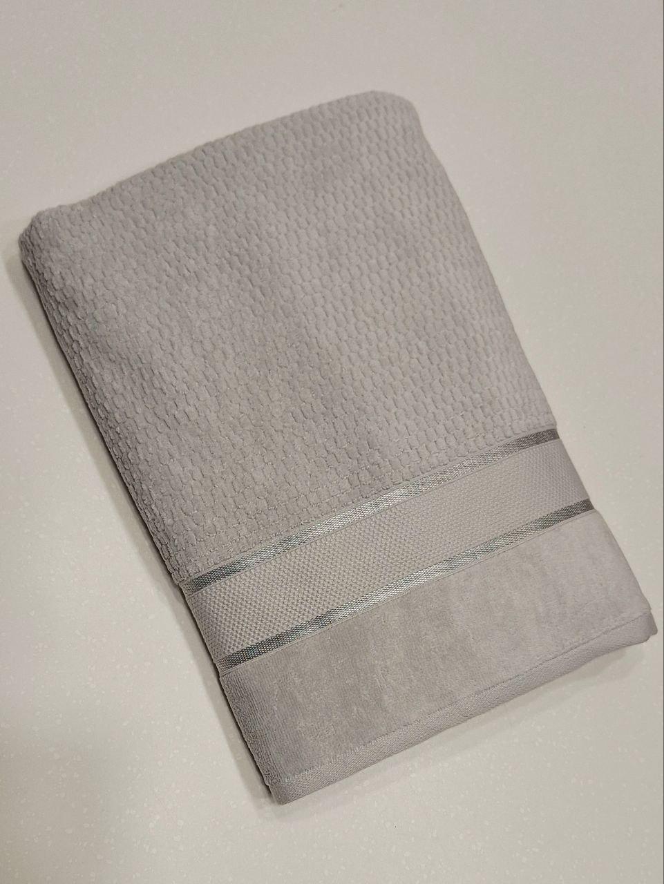 Рушник банний махровий Aisha Home Textile Соти 70x140 см Сірий (1952)