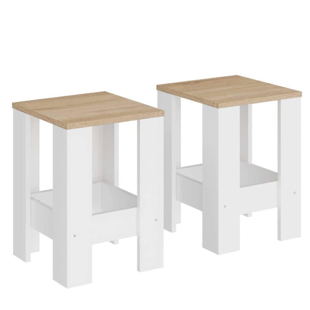 Табурет Эверест Т-1 2 шт. Дуб Сонома/Нимфея Альба (DTM-071144)