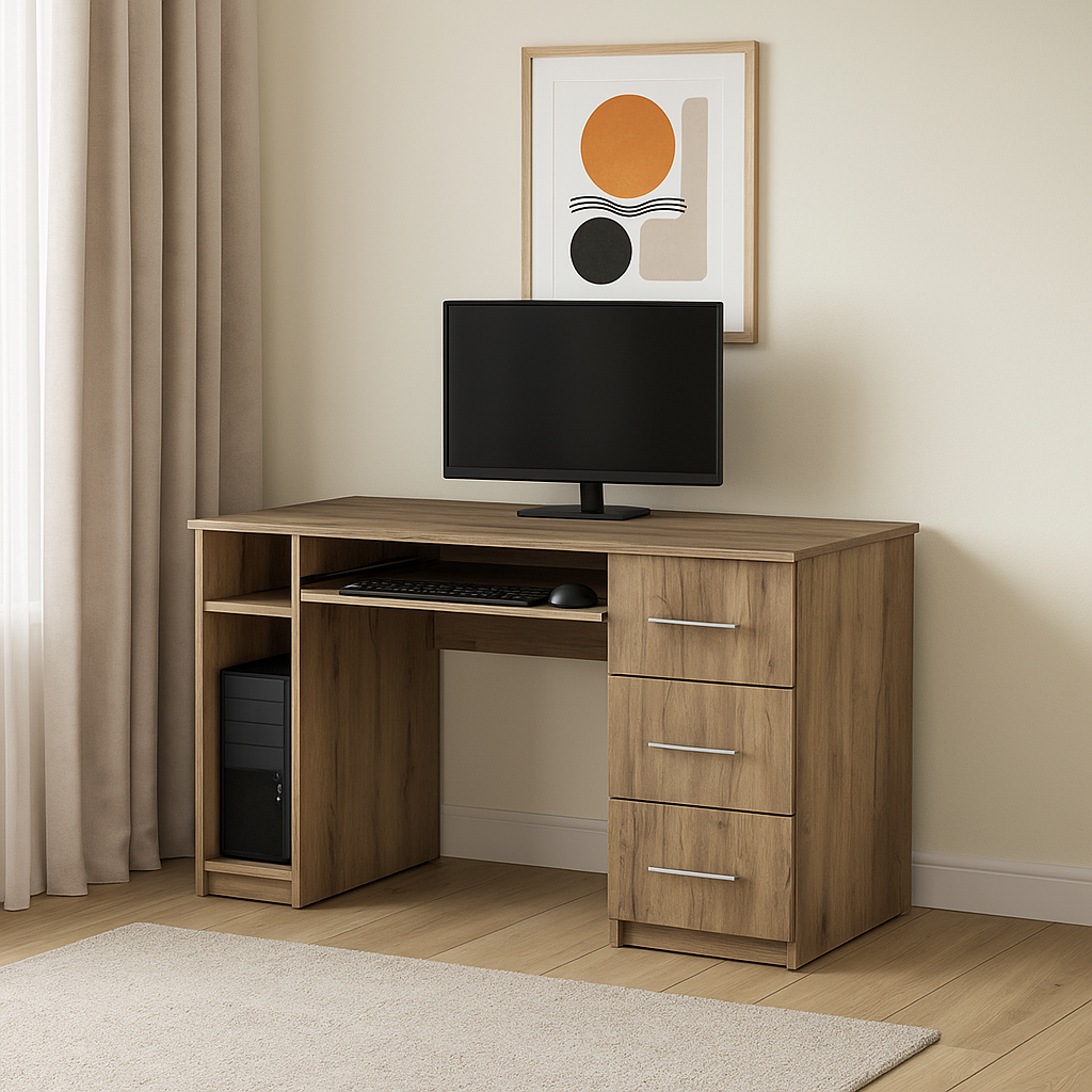 Стіл комп'ютерний СК1 3Я SENAM 780х1500х600 мм ДСП Дуб Крафт Сірий