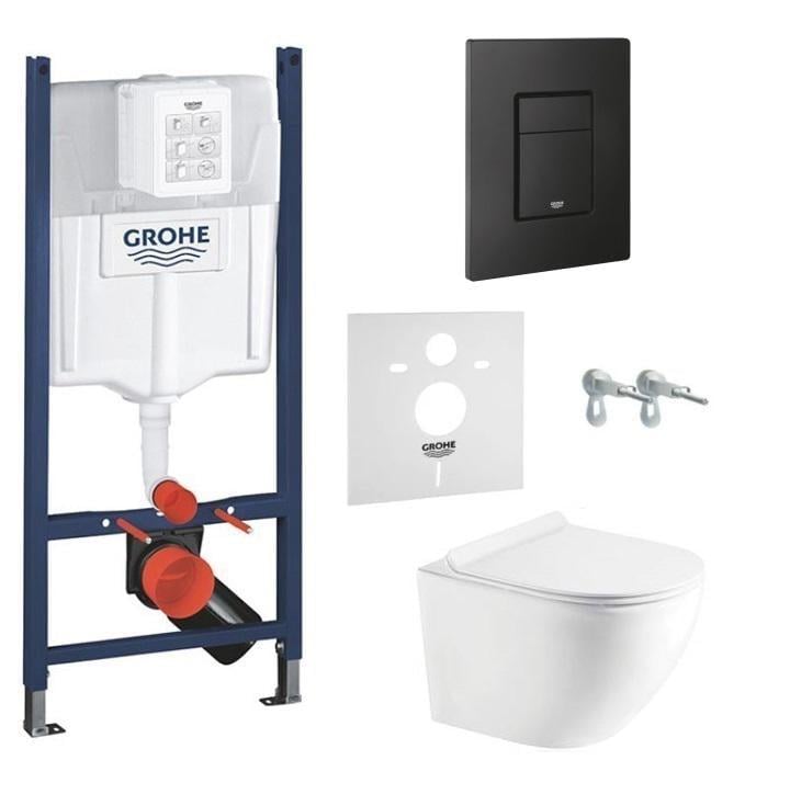 Комплект инсталляции Grohe Rapid SL с подвесным унитазом Round Tornado Smart Slim Duroplast/Soft-close (BRO3884000GE)