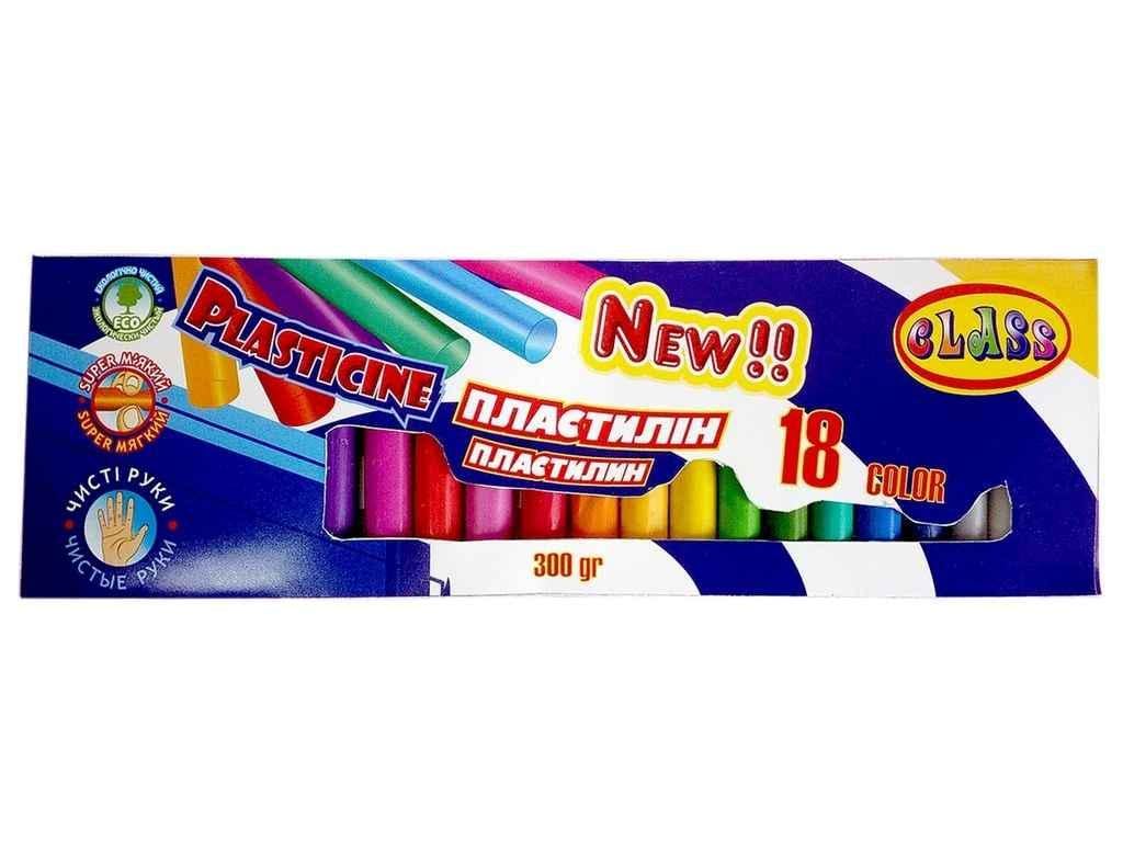 Пластилин CLASS 18 цветов Чистые руки ECO 300 г 7628C (909601)
