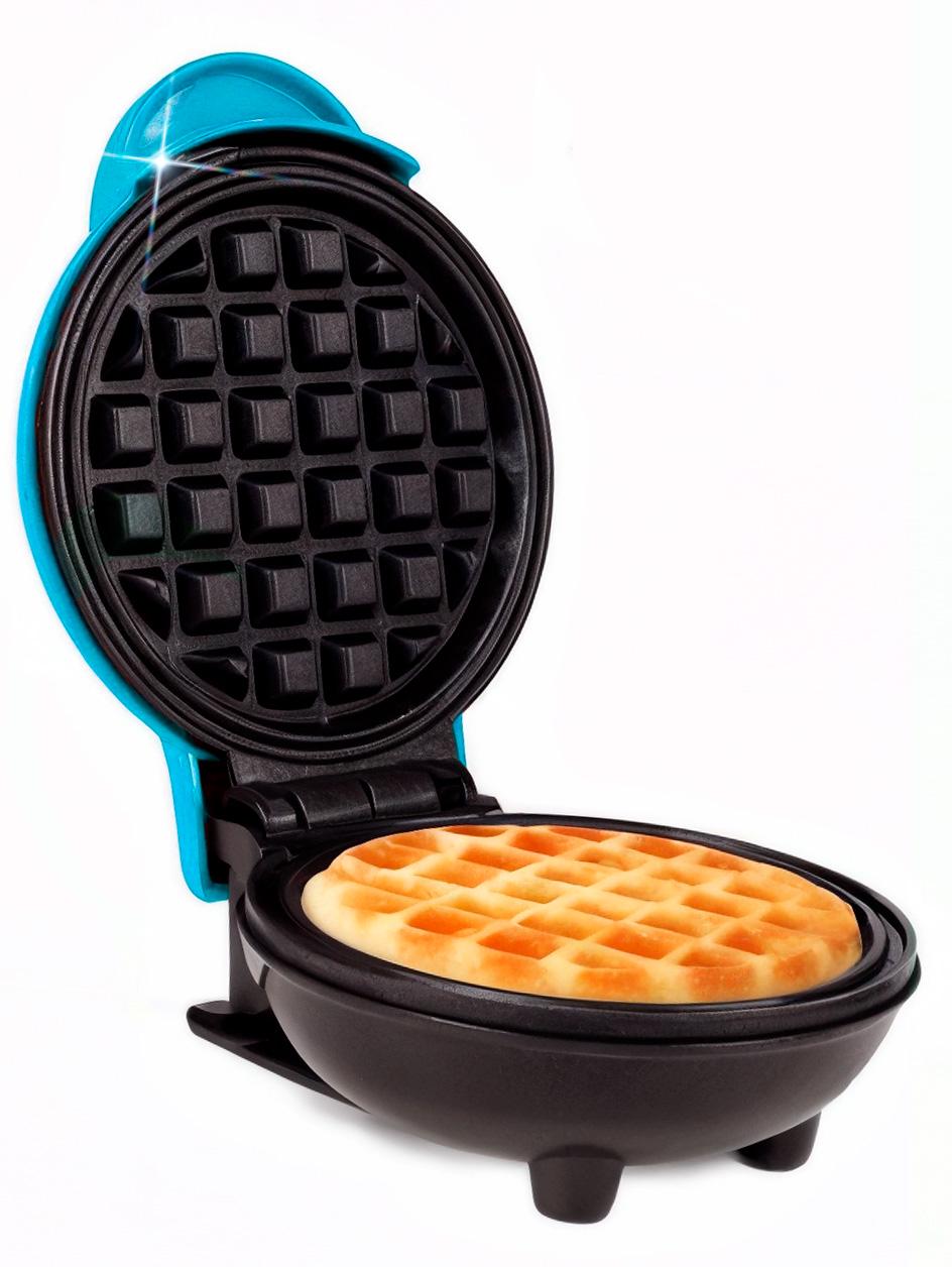 Вафельница электрическая мини BRS с антипригарным покрытием Turquoise/Black (541455575)