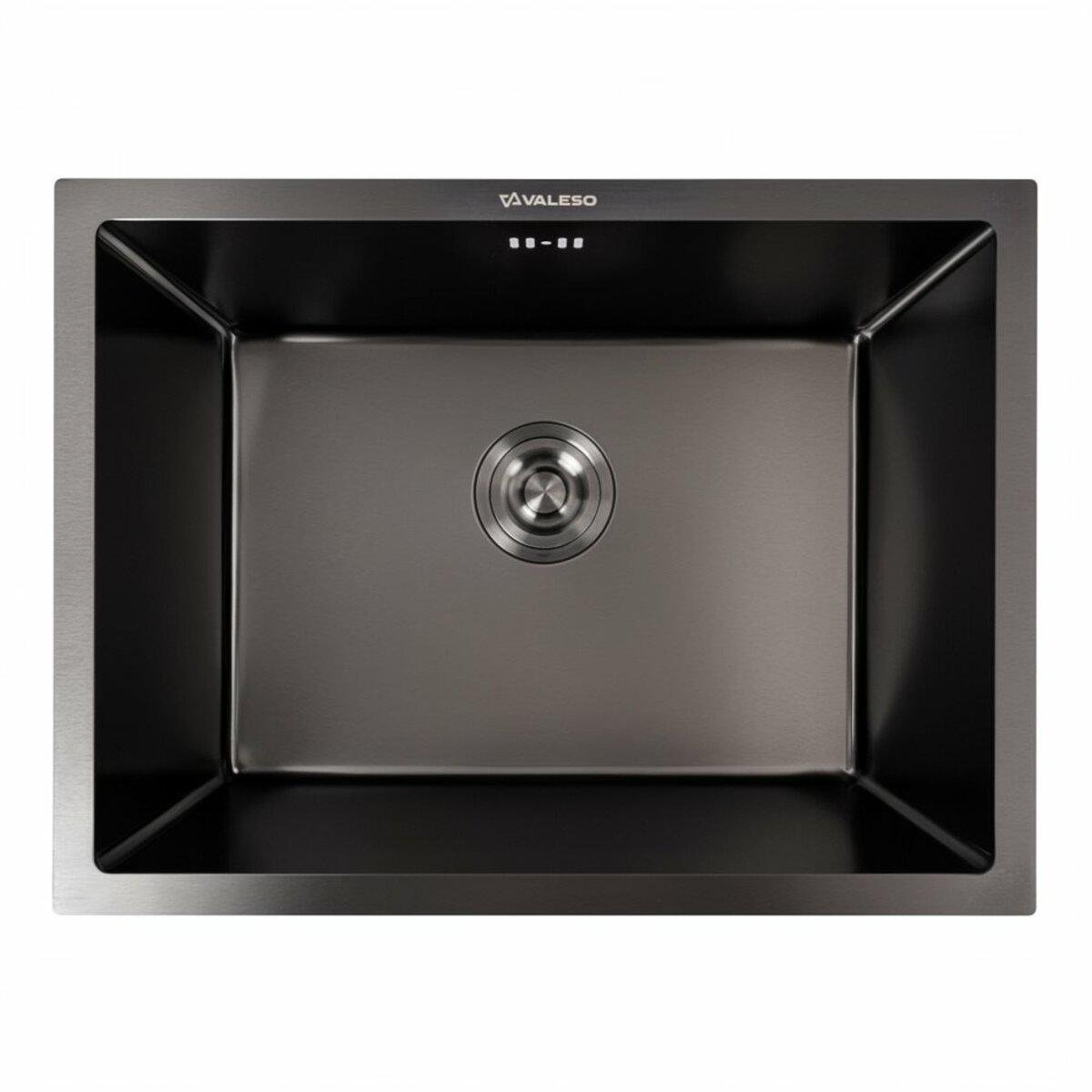 Мойка кухонная Valeso Handmade PVD монтаж под столешницу 3,0/0,8 см 58x43 см Черный (02020)
