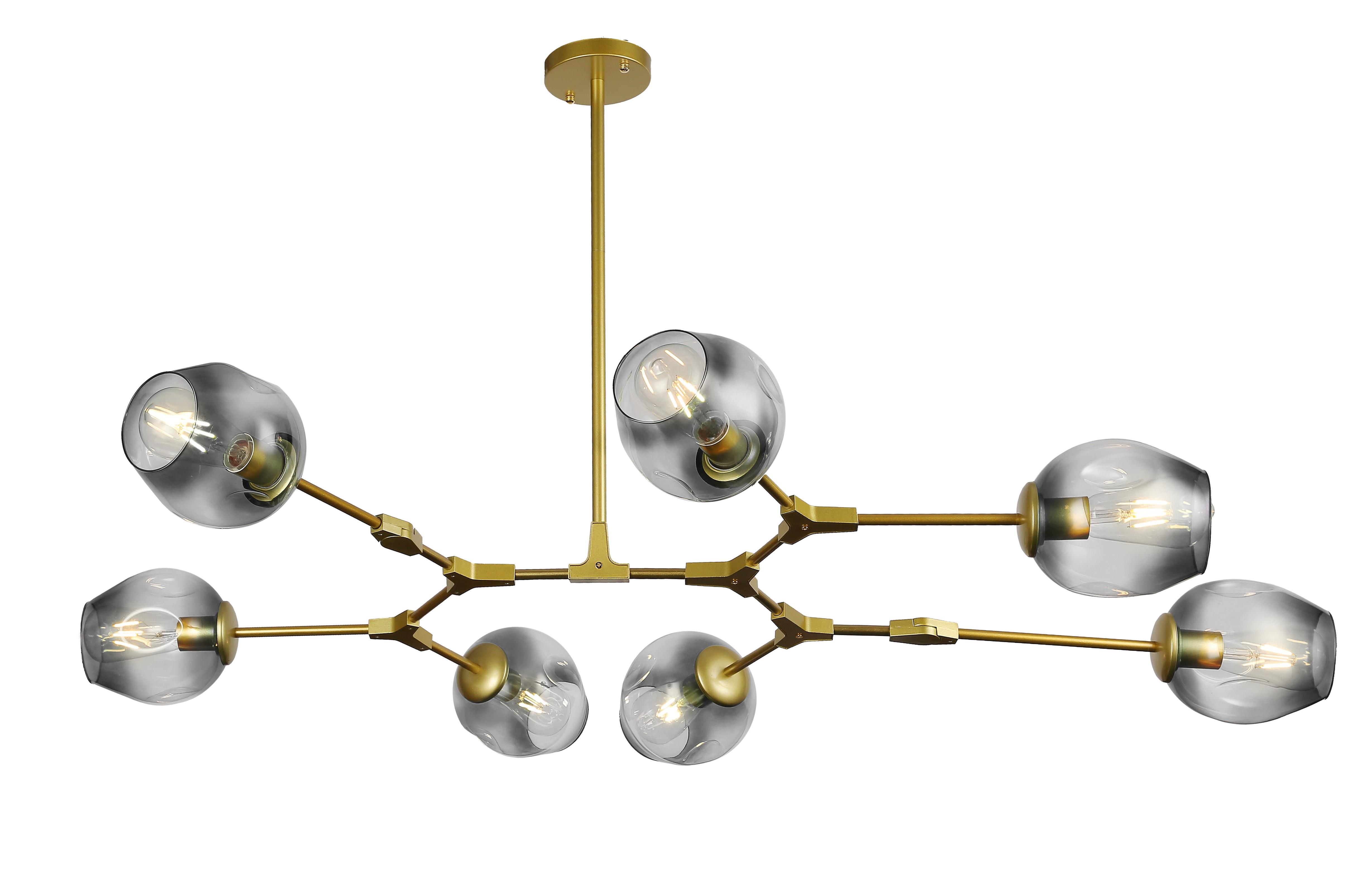 Люстра Molecule на 7 ламп Золотий (52-L7731-7 GD+BК)