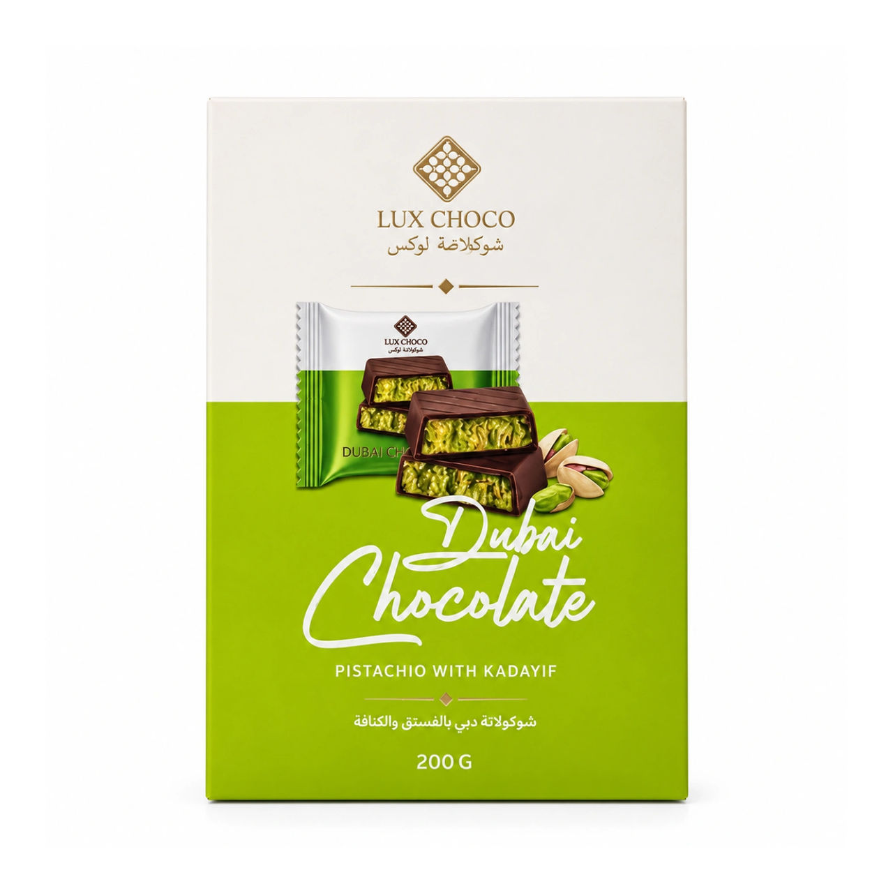 Конфеты дубайские Dubai Chocolate 200 г с фисташковым кремом и хрустящим катаифи (38904518)