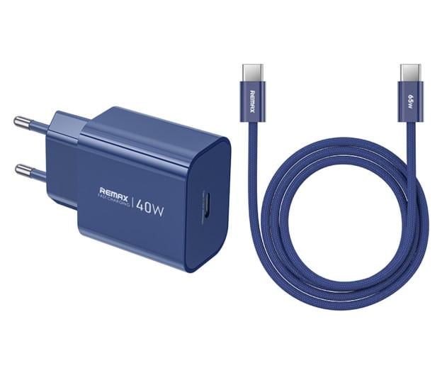 Зарядное устройство для Remax СA10 GaN 1xType-C 40W с Type-C - Type-C кабелем Blue (101291)