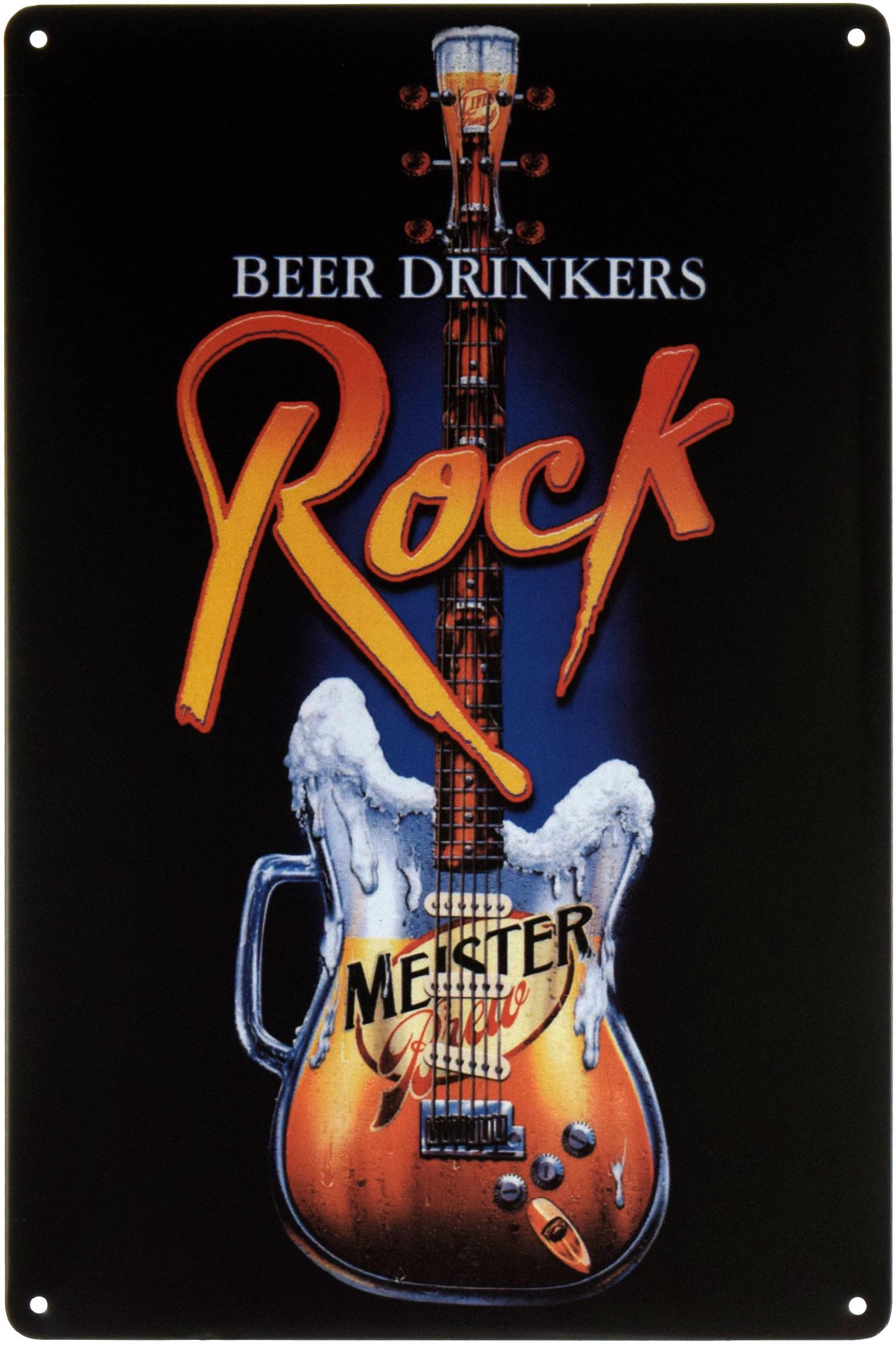 Табличка металлическая Пиво И Рок/Beer And Rock 20x30 см