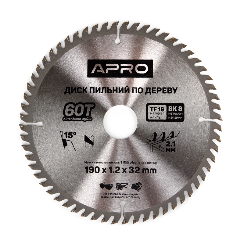 Диск пильний Apro по дереву 190х32-30х60Т (82829)