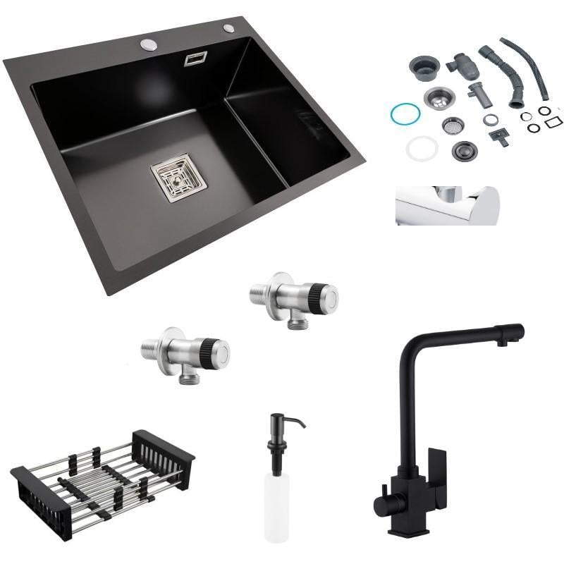 Мойка Platinum 5843 PVD/смеситель для кухни Kroner с подключением к фильтру и краны приборные Went 1/2х1/2 Мойка Platinum 5843 PVD/смеситель для кухни Kroner с подключением к фильтру и краны приборные Went 1/2х1/2