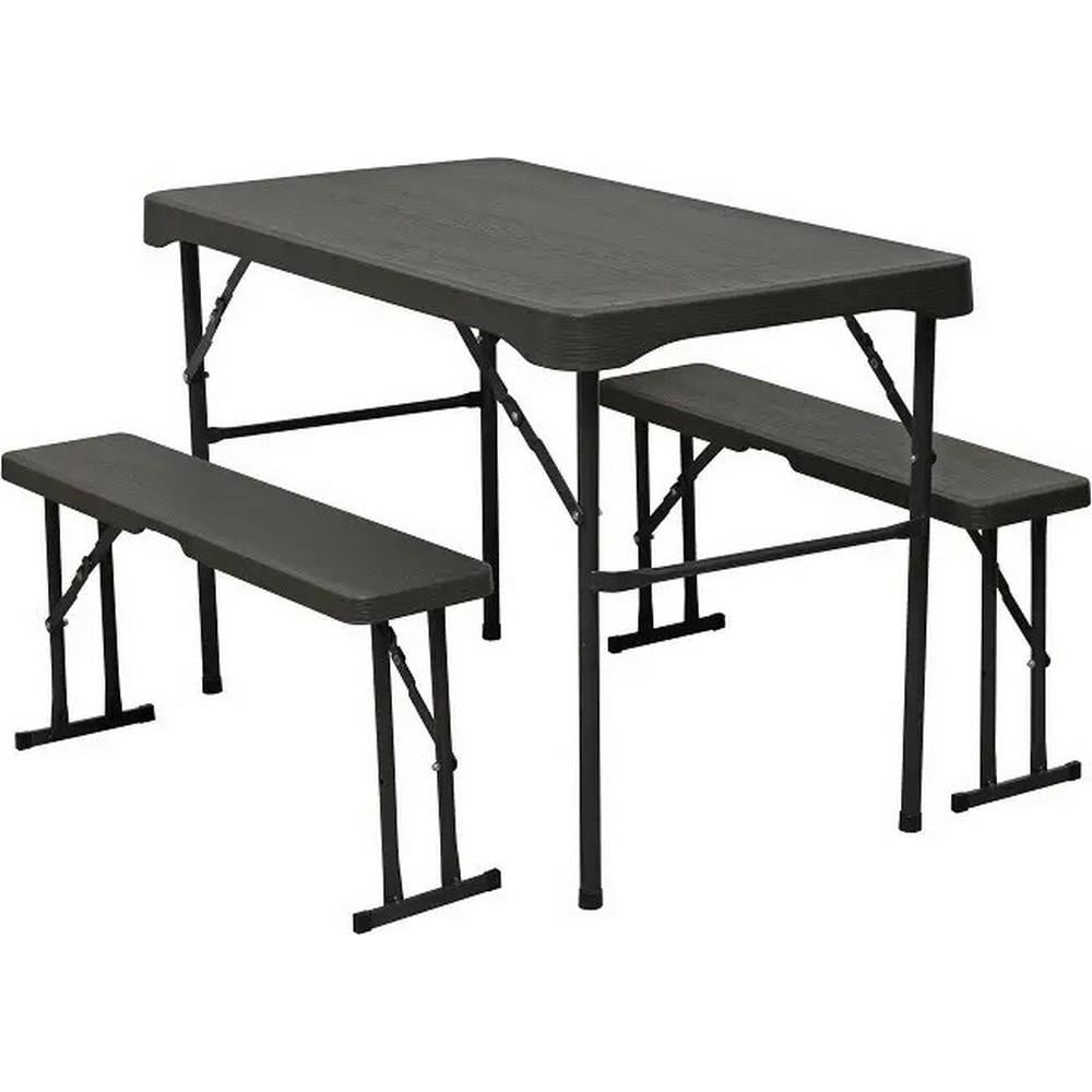 Набор мебели для пикника Time Eco ТЕ-1840 стол и 2 лавки Графитовый (4820211101169)