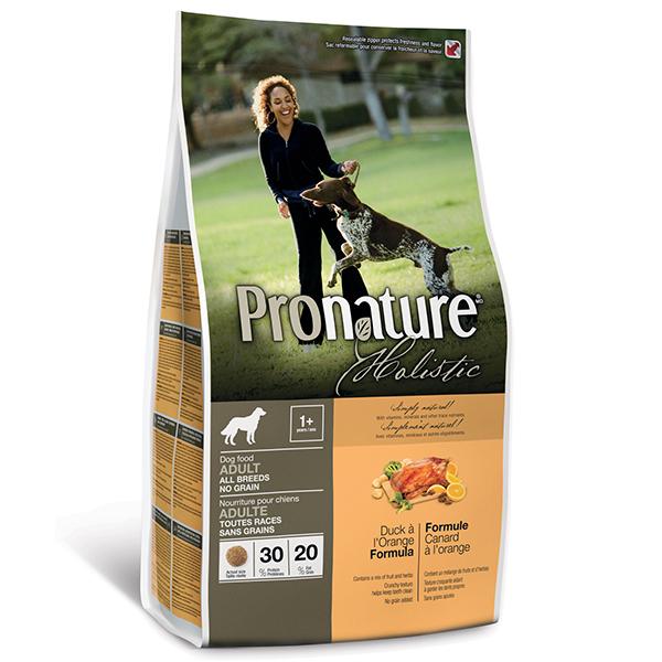Корм сухой беззерновой холистик для собак Pronature Holistic Duck&Orange утка и апельсин 2,72 кг (ПРХСВУА2_72)