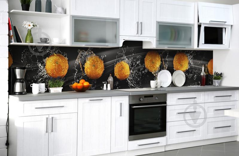 Скинали на кухню Zatarga «Цитрусовый всплеск» 600х2500 мм виниловая 3Д наклейка кухонный фартук самоклеящаяся