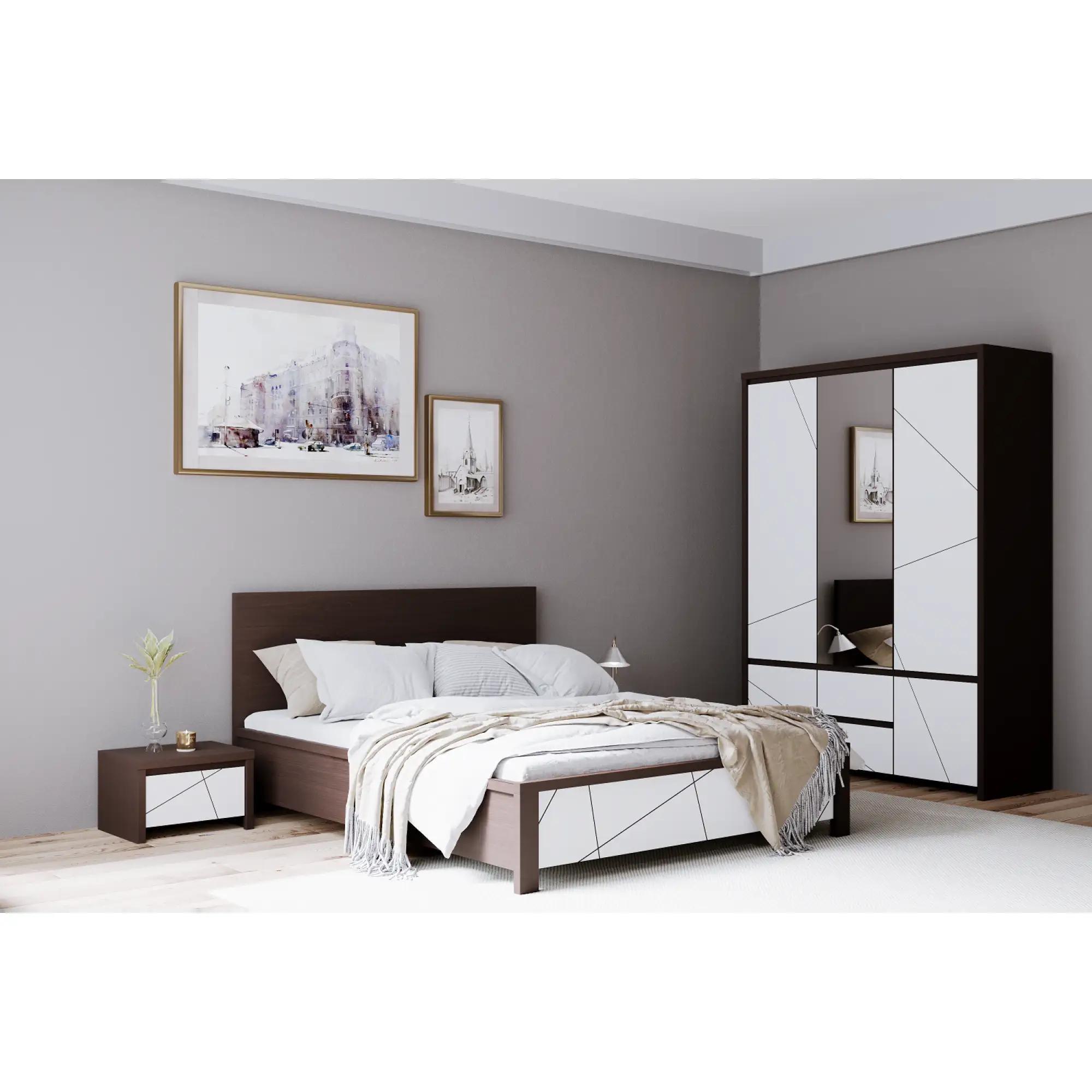 Тумба приліжкова ВМК Каспіан МДФ KOM1S Венге магія/Білий сніг (VM-10417) - фото 2