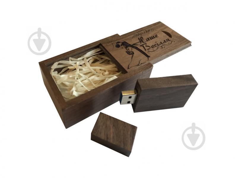 Флешка SUNROZ Wooden USB Flash Drive дерев'яний флеш накопичувач з гравіюванням Наше весілля 32 Gb USB (SUN0826) - фото 6