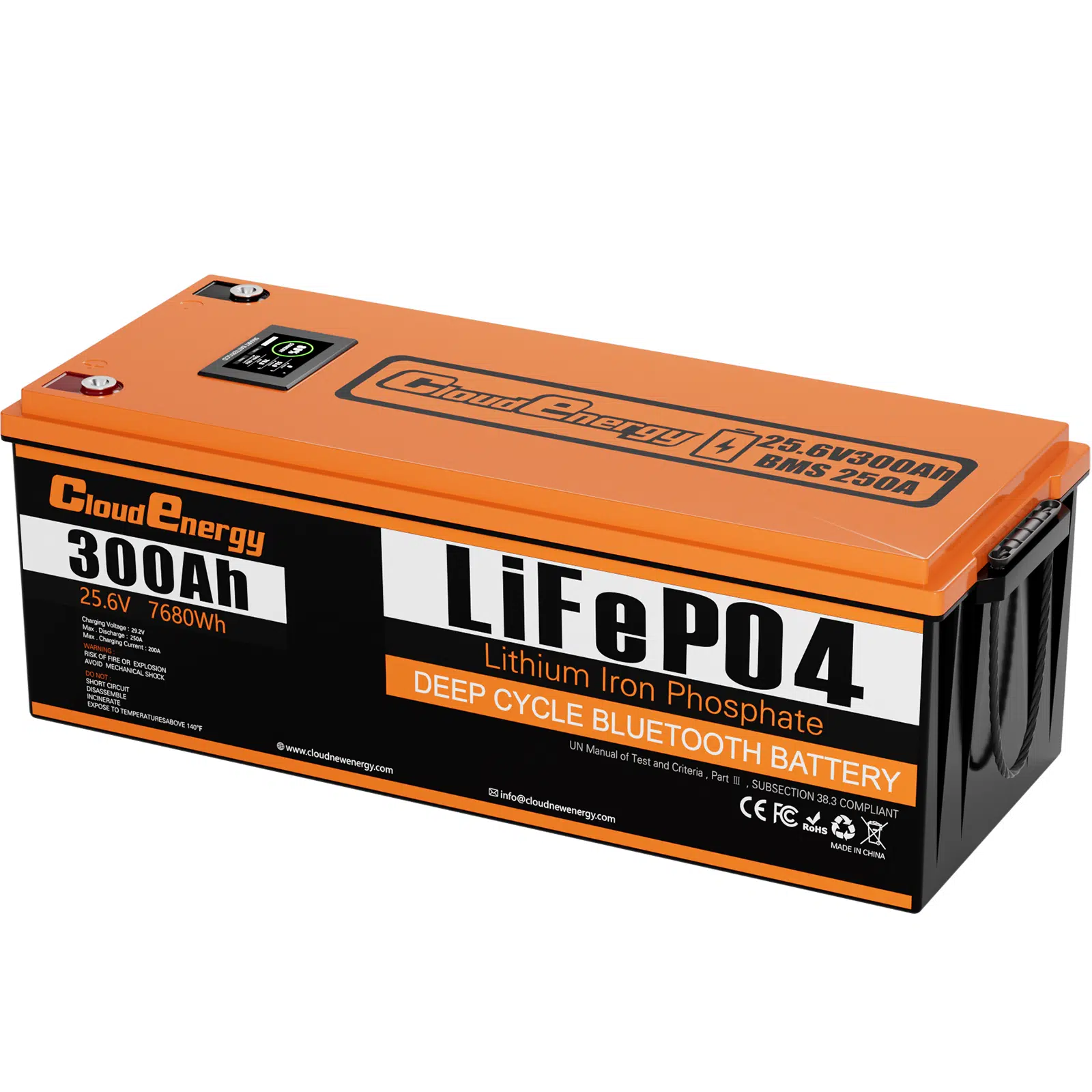 Аккумулятор CloudEnergy 24V 300Ah LiFePO4 с Bluetooth и большим экраном (348165) Аккумулятор CloudEnergy 24V 300Ah LiFePO4 с Bluetooth и большим экраном (348165)
