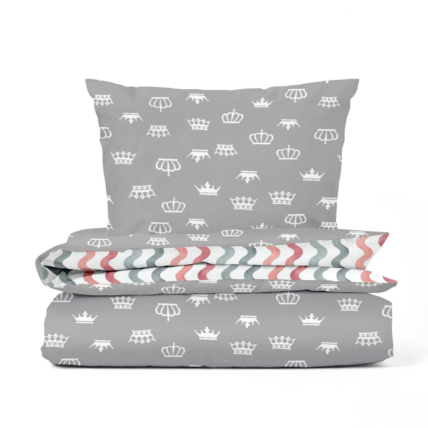 Комплект белья Cosas Grey crown пододеяльник и наволочка 110х140 см 60х40 см (4822052098097)