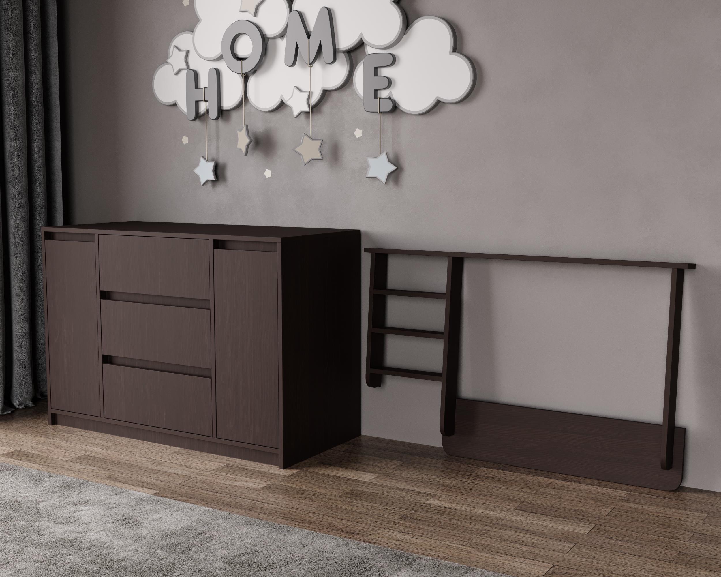 Пеленальный комод Furnigrade ПС-4 70,6х110х87,2 см Венге