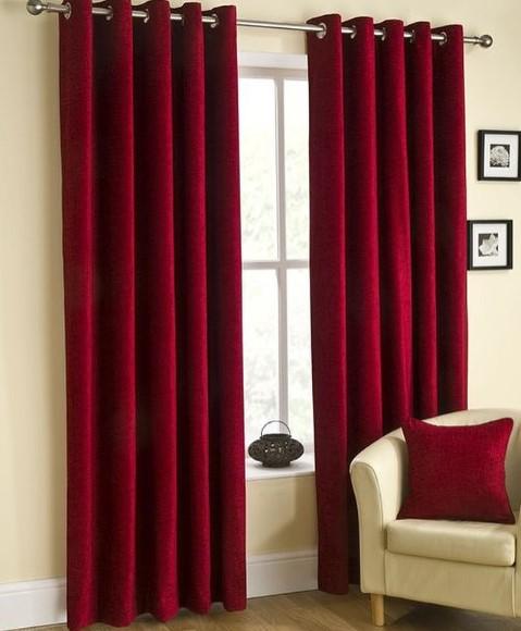 Комплект штор на люверсах из бархата 2х2,7 м 2 шт. Бордовый (7036ш 3)