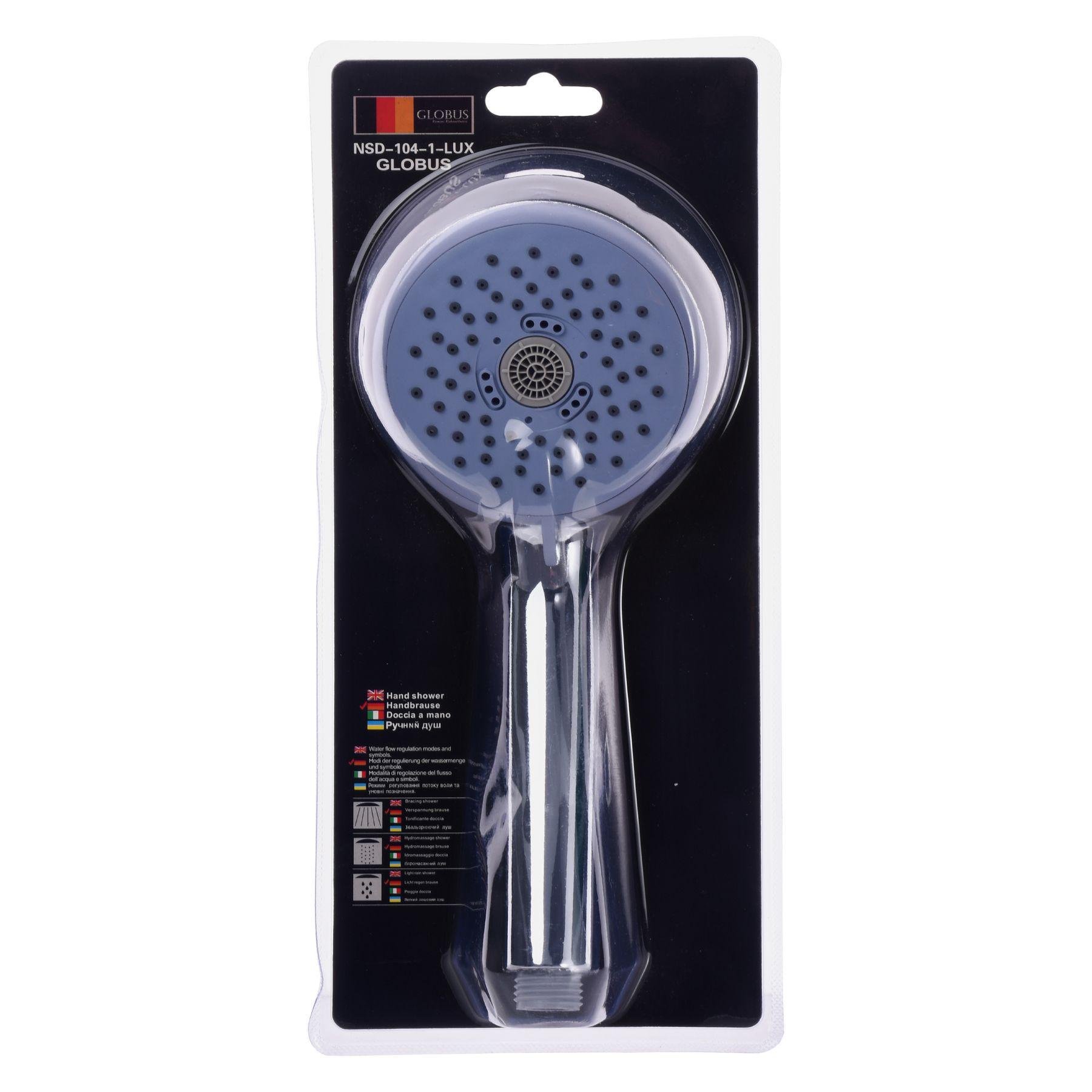 Душевая лейка Globus Lux NSD-104-1-LUX 000013407 многорежимная 90 мм Хром (110249)