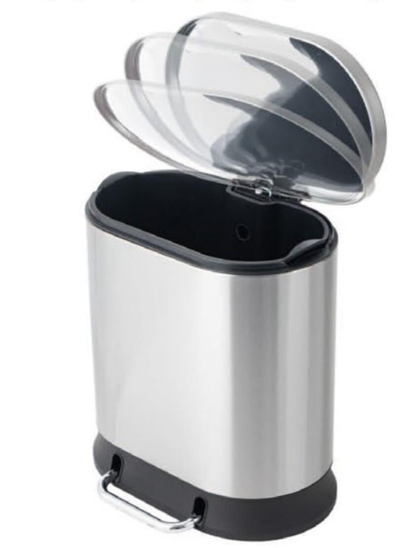 Мусорное ведро овальное MIXXUS Premium Strong-TC0105 SS Color с плавным закрыванием 5 л Нержавеющая сталь - фото 10