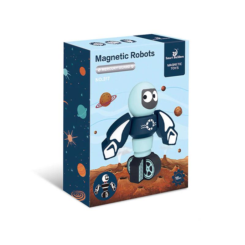 Магнитный детский конструктор Lesko Smart Builders 6970-34 Робот - фото 4