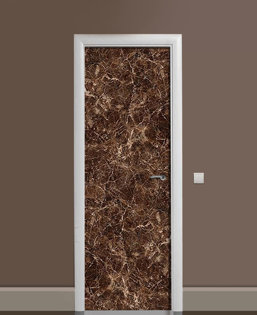 Наклейка 3D на двери Zatarga Шоколадный мрамор виниловая 650х2000 мм (1323454639)