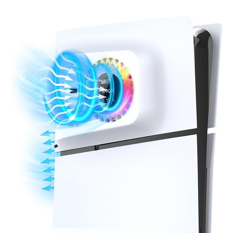 Повітряне охолодження Ipega cooling fan для PS5 Slim PG-P5S019 USB2.0/3.0/RGB - фото 4 Повітряне охолодження Ipega cooling fan для PS5 Slim PG-P5S019 USB2.0/3.0/RGB - фото 4