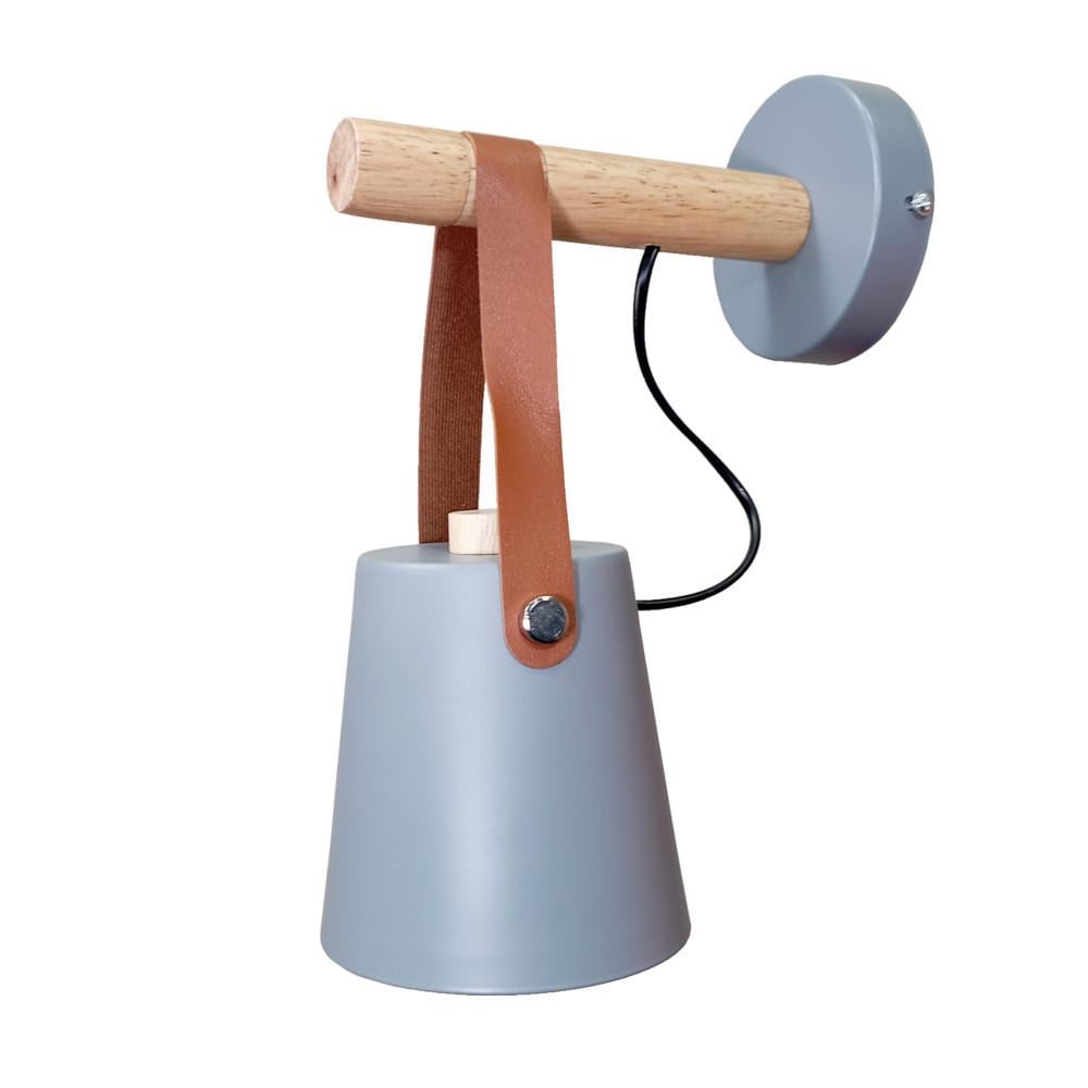 Бра Levistella 9098072-1 GRAY Лофт с металлическим плафоном и деревянным основанием Серый (1887932518)