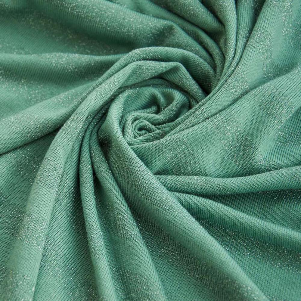 Тканина трикотаж смуга Металік бірюзовий (12847)