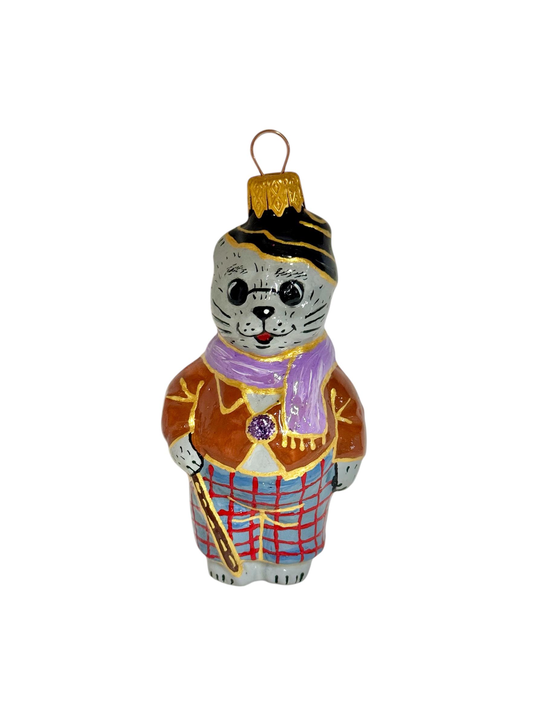 Игрушка на елку Кот Базилио стеклянная (30091023)