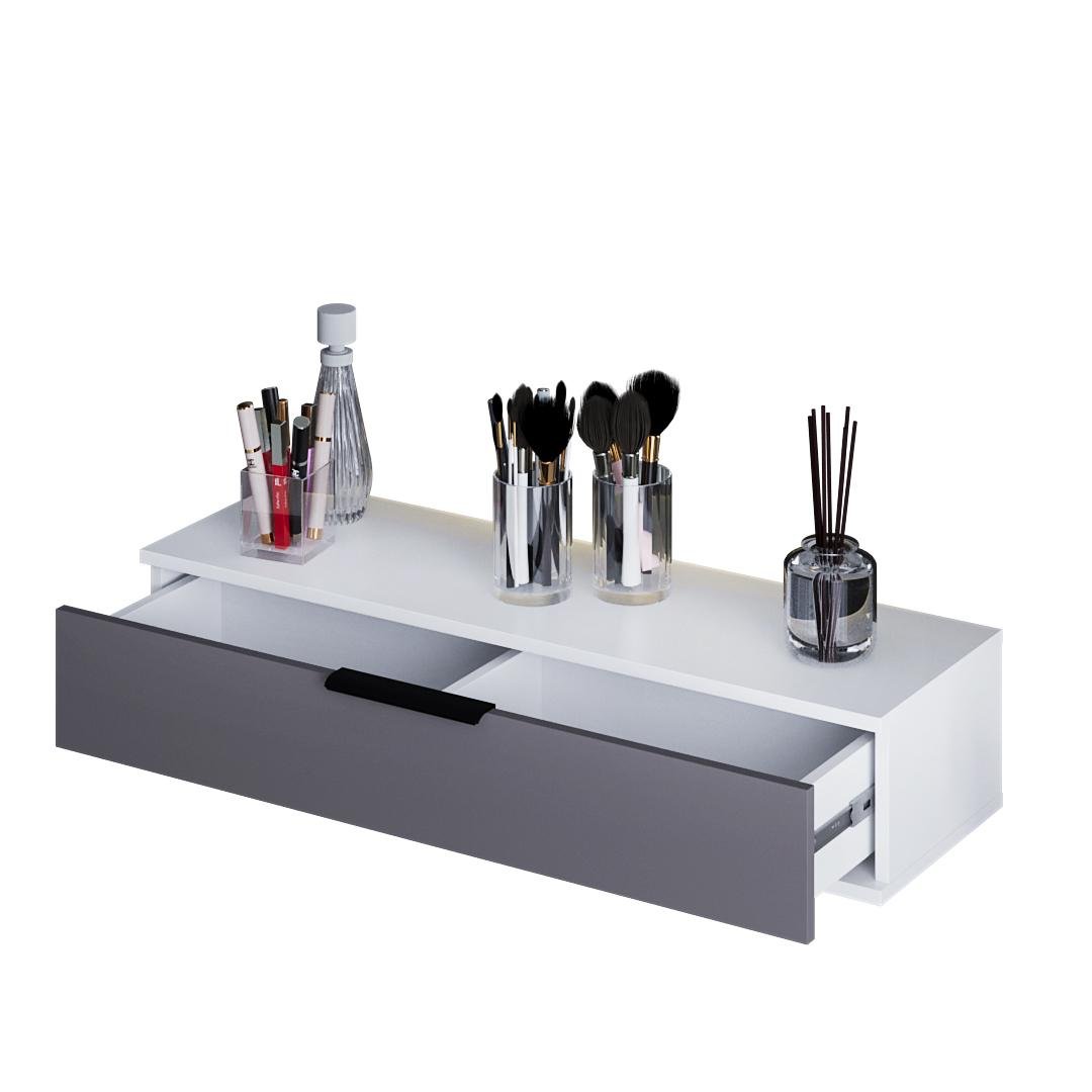 Столик навісний DiPortes Токіо Т-103 100/20/30 см Білий матовий/Антрацит (01401) - фото 2 Столик навісний DiPortes Токіо Т-103 100/20/30 см Білий матовий/Антрацит (01401) - фото 2