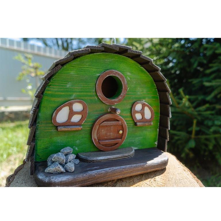 Скворечник Домик Хоббита из дерева обработанного масло-воском 31х23х25 см - фото 10