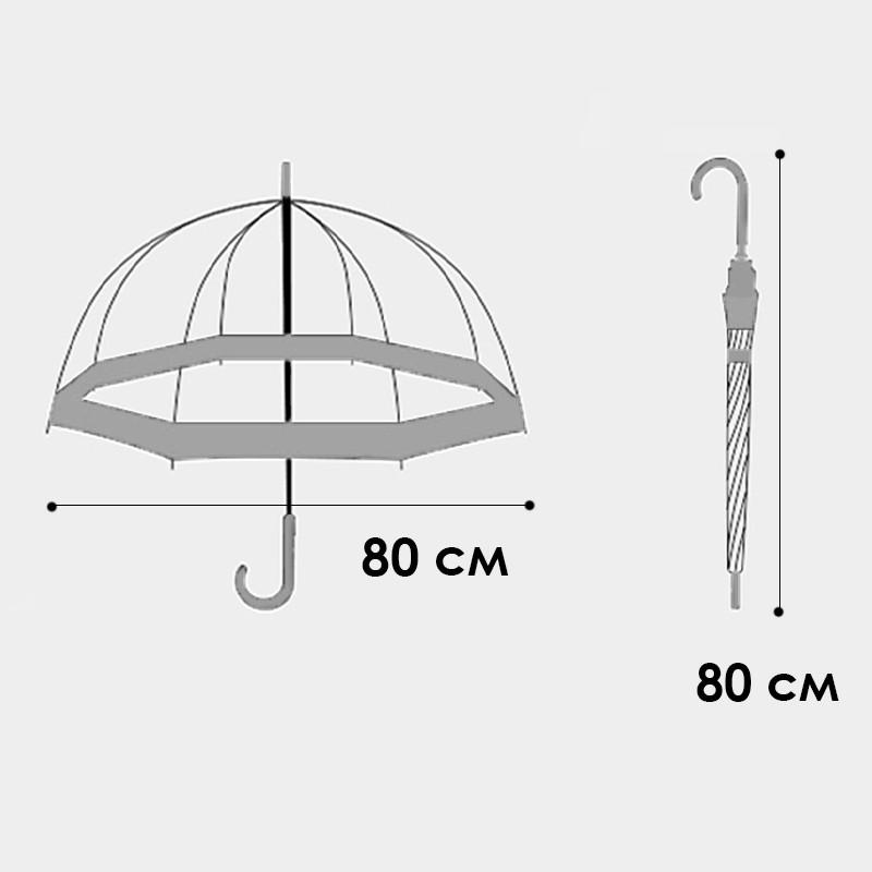 Зонтик женский RST RST3466A Прозрачный/Серый (2333501771) - фото 5
