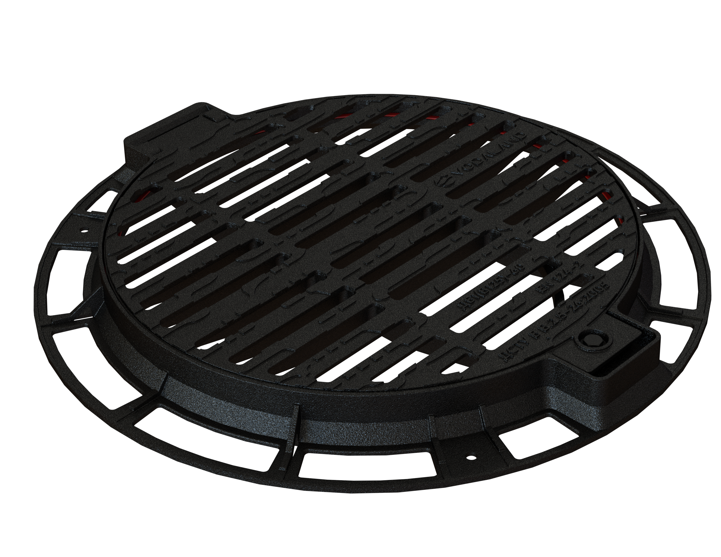 Дощоприймач чавунний Vodaland D800 DN600 круглий середній з замком та ущільнючою прокладкою Хвиля B125 (32158.10-35U)