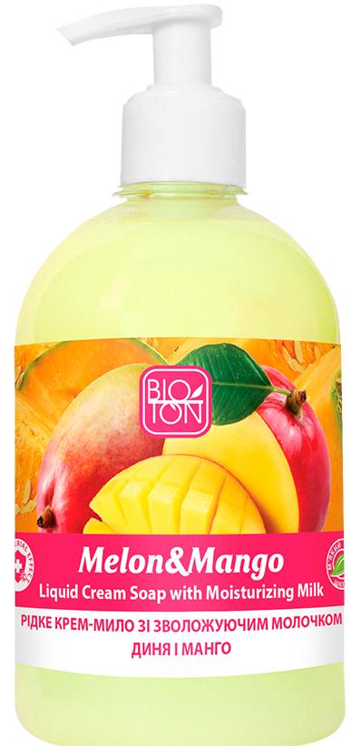 Крем-мыло жидкое Bioton Cosmetics Дыня/Манго с увлажняющим молочком дозатор 500 мл (13450)