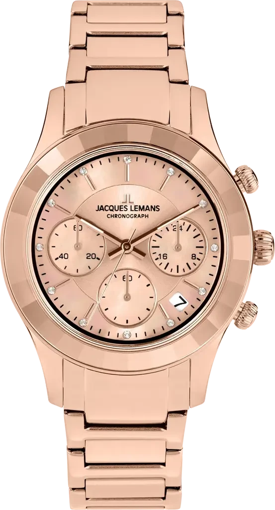 Наручний годинник жіночий Jacques Lemans Sport 1-2151I з сталевим корпусом WR 50 м та перламутровим циферблатом