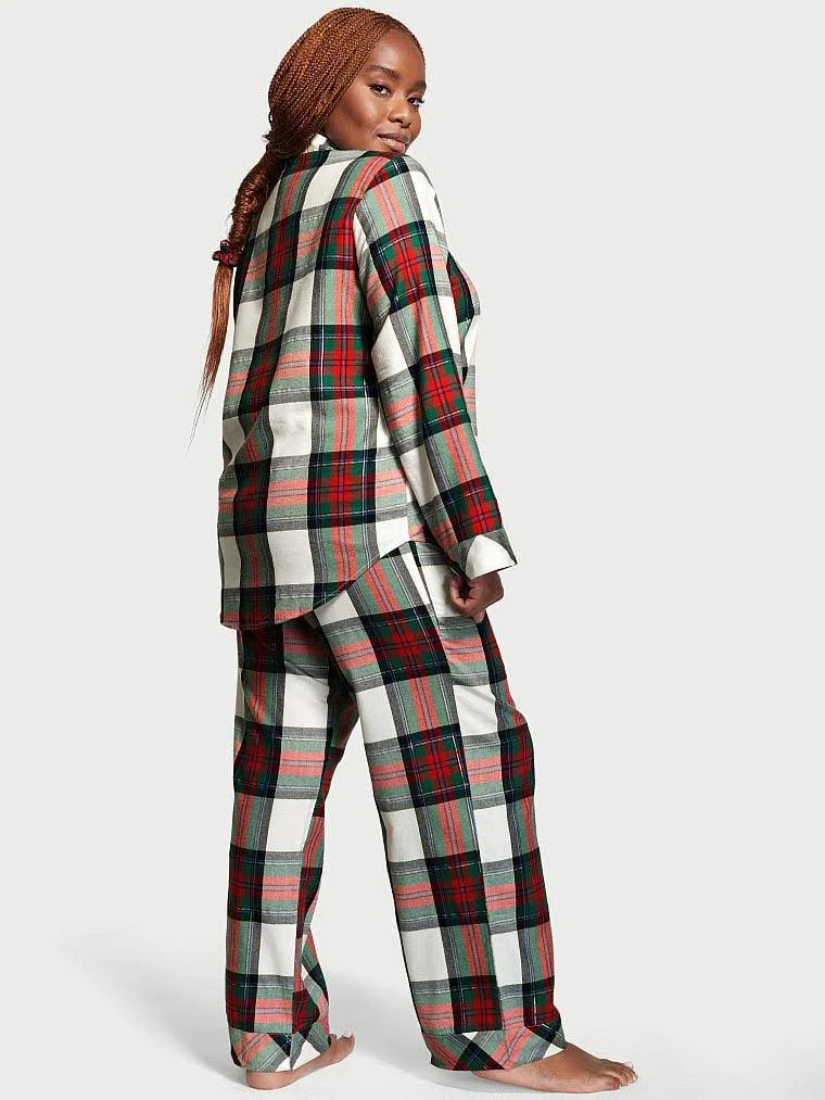 Піжама жіноча Victoria's Secret Flannel Long Pajama Set фланелева L Різнокольоровий у клітинку (23319608) - фото 2