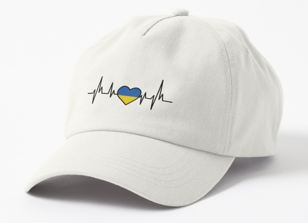 Кепка унисекс Malfini с патриотическим принтом Кардио Украина Белый (УКР118К-1667507680)