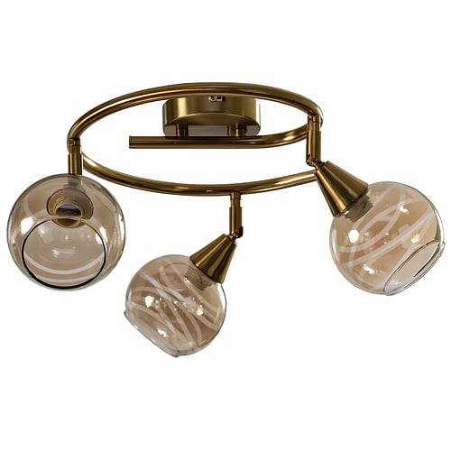 Люстра Svet поворотная на три круглых плафона под лампу Е14 Коричневый (Svet C40-3 CP)