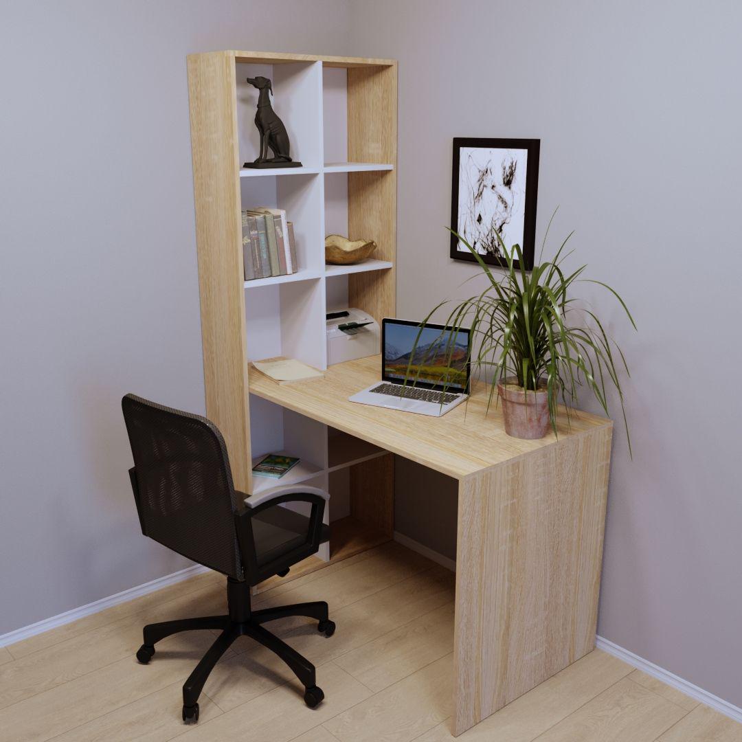 Письмовий стіл Тіса-меблі СП-120 120x185x65 см Дуб сонома/Білий