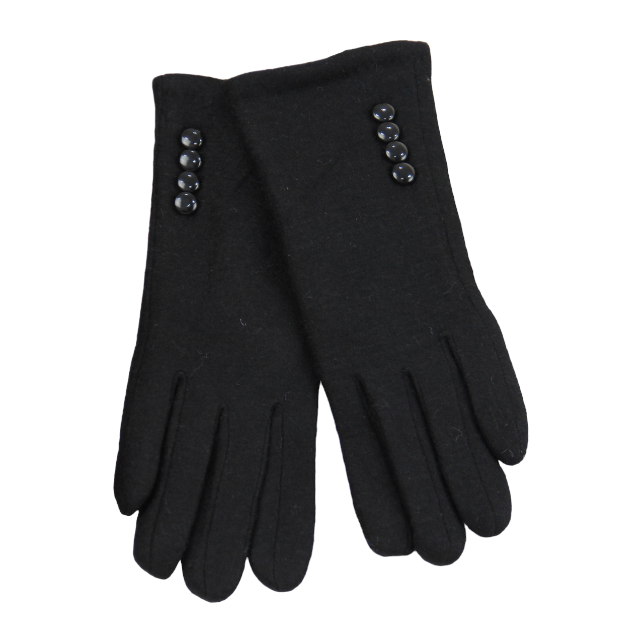 Перчатки женские сенсорные из кашемира на меху с 3 пуговицами S-M (33955)