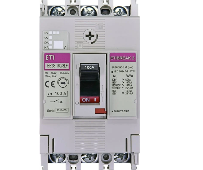 Автоматический выключатель ETI EB2S 160/3LF 100A, 16kA, F/F, 3P