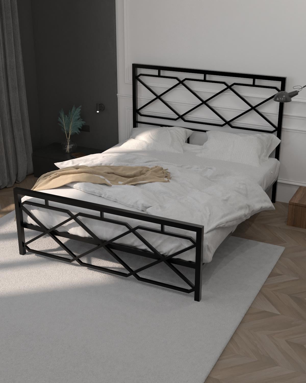 Ліжко металеве EcoLoft Валетта MT-1428 в стилі лофт (MT-1428)