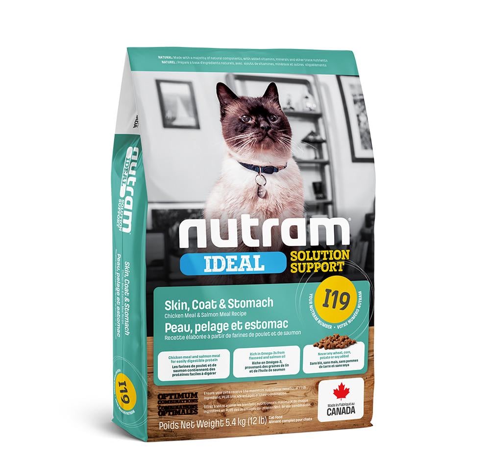 Сухий корм Nutram I19 для котів з чутливим травленням і проблемами шкіри та шерсті 20 кг