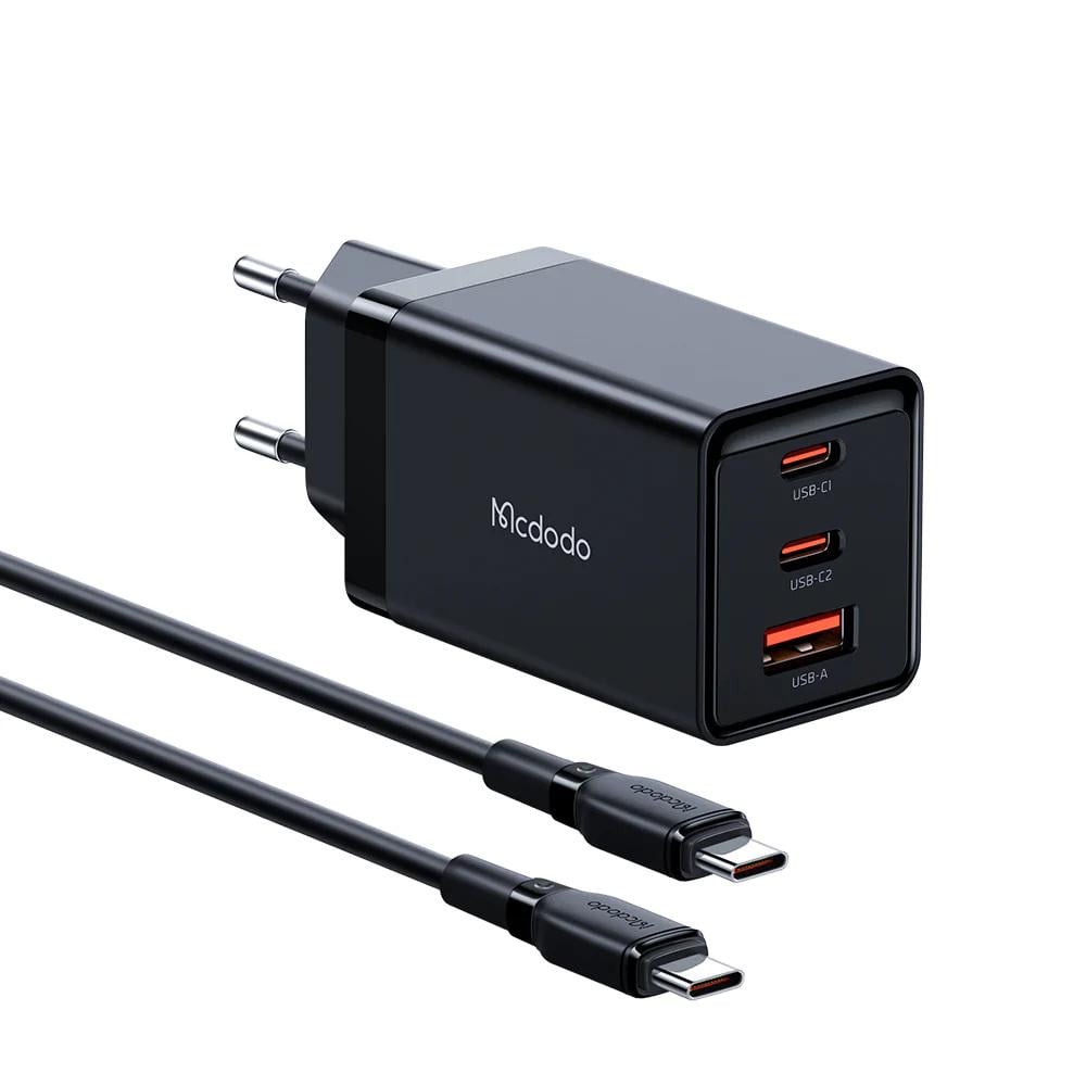 Зарядний пристрій Mcdodo GaN Mini Fast Charger USB-C  USB-A 65W Black