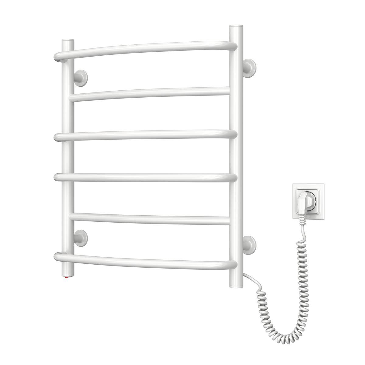 Полотенцесушитель электрический Navin Омего шнур справа из углеродистой стали 530х600 мм Белый (771512063)